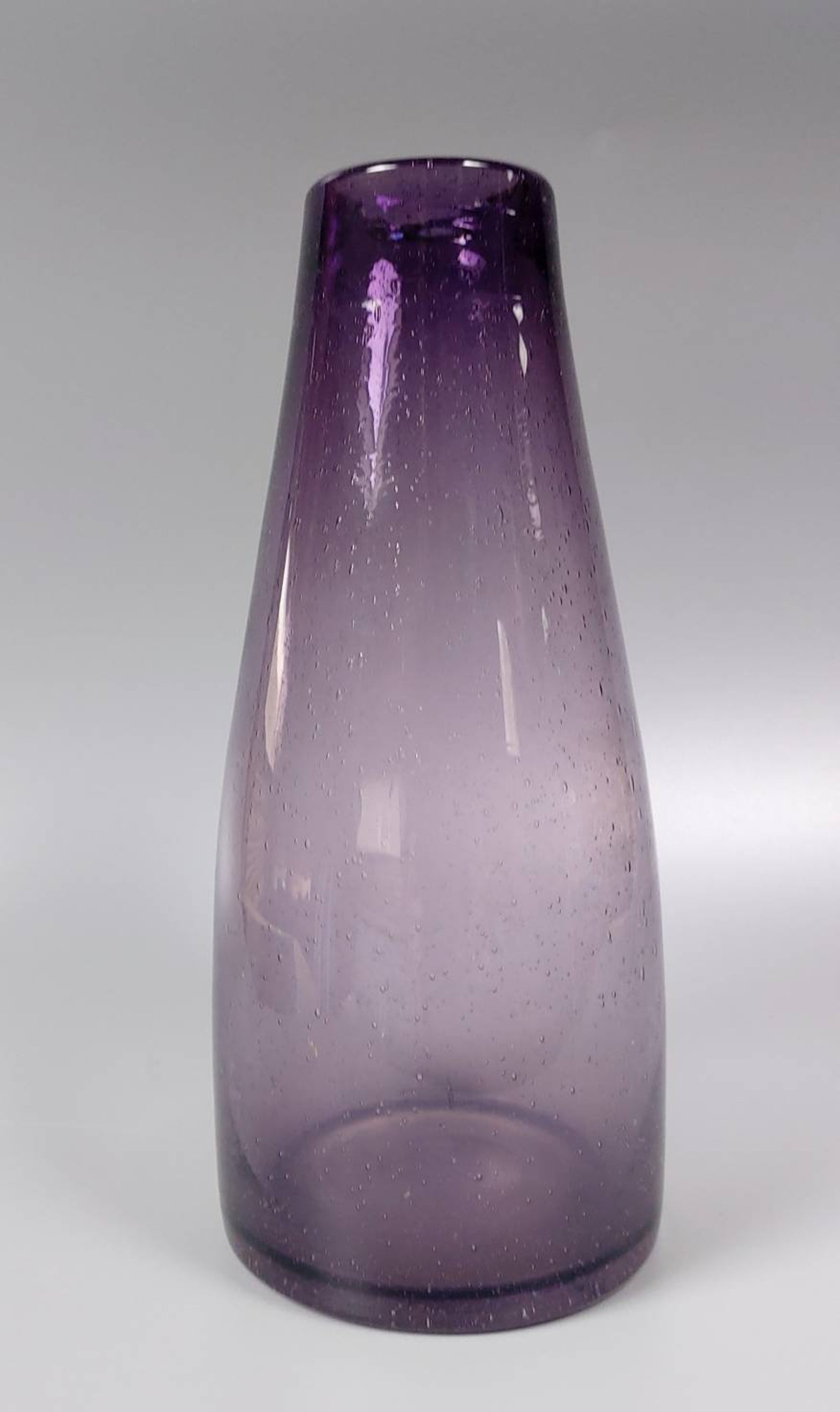 Purple Art Glass Vase 1980 Scandinavian Purple Vase Etsy
