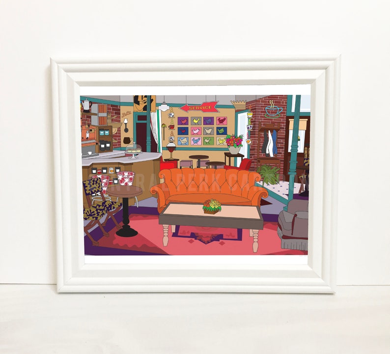 Cartoon Central Perk Design Digital Art Etsy