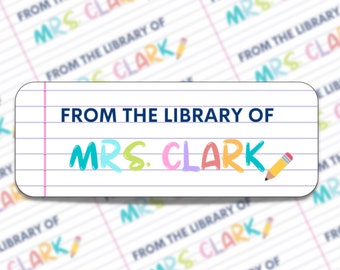Personalized Teacher Book Stickers: Custom Classroom Labels