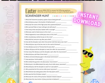 Búsqueda del tesoro de la Biblia de Pascua: Juego cristiano (Descarga PDF)