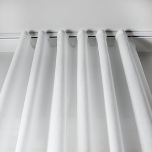 Ripple fold &quot;Madrid&quot; sheer fabric, S-fold custom sheers, Sheer batiste drapery, s-fold curtains with snap tape, custom window treatment
