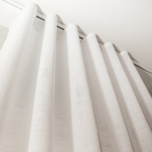 S-fold custom sheers, ripple fold style sheer &quot;Berlin&quot;, Faux Sheer Linen drapery, s-fold curtains with snap tape, custom window treatment