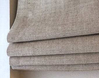 Linen Roman Shade, Irish Linen Shade, Cordless Mechanism, Custom Made Linen Roman Shade, Relaxed Roman Shade, Window Treatment