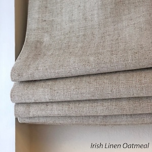 Linen Roman Shade, Irish Linen Shade, roman shade with chain mechanism, custom made linen roman shade, relaxed roman shade, window treatment