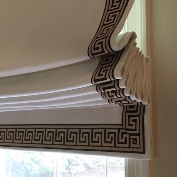 Roman Shade With Trim Etsy