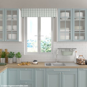 Custom Box Valance, Custom Pelmet, Swedish Linen Check, valance with mounting hardware, Window Treatment, Cornice Valance, Pelmet for Window