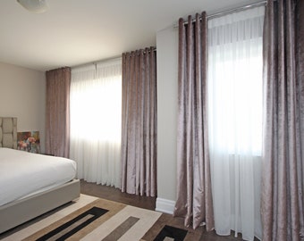 Custom Velour Drapery, Light Filtering Grommet Curtain Panel