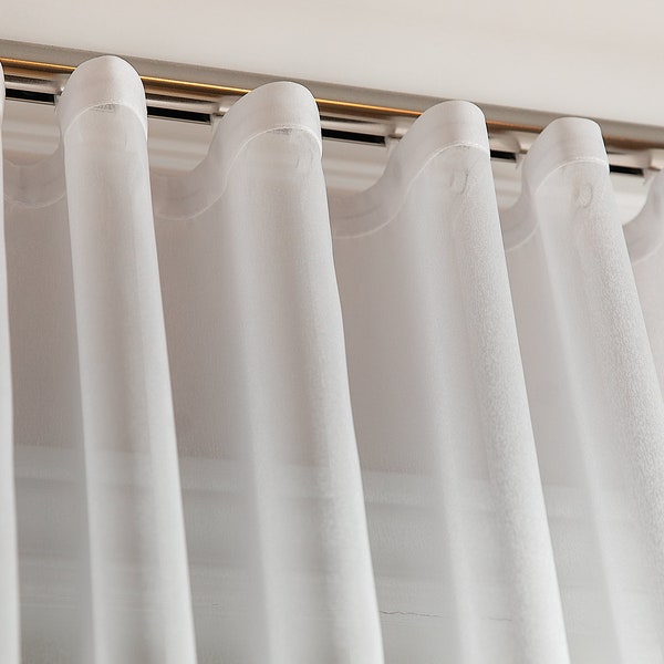 Ripple-fold Style,  "Grenoble" sheer, Sheer drapery available in different colours, Custom sheer, sheer with snap tape, s-fold curtains