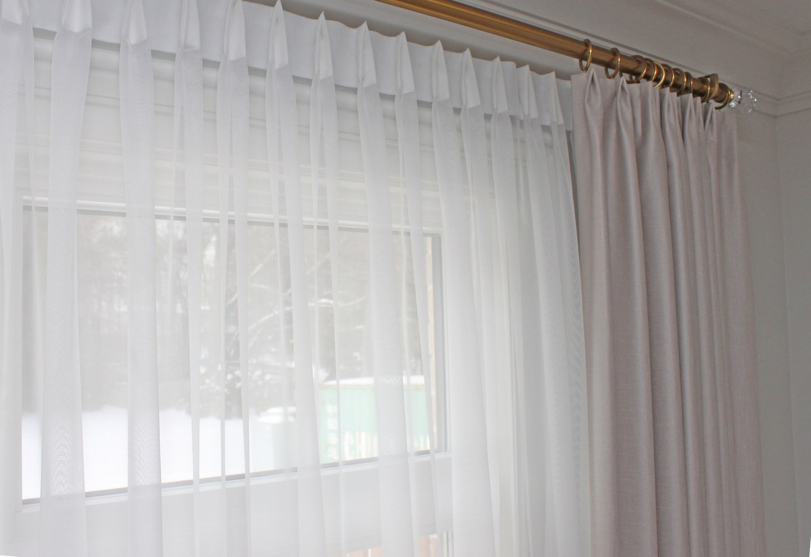 Sheer Curtains French Pleated Voile Drapery hudson Sheer Etsy