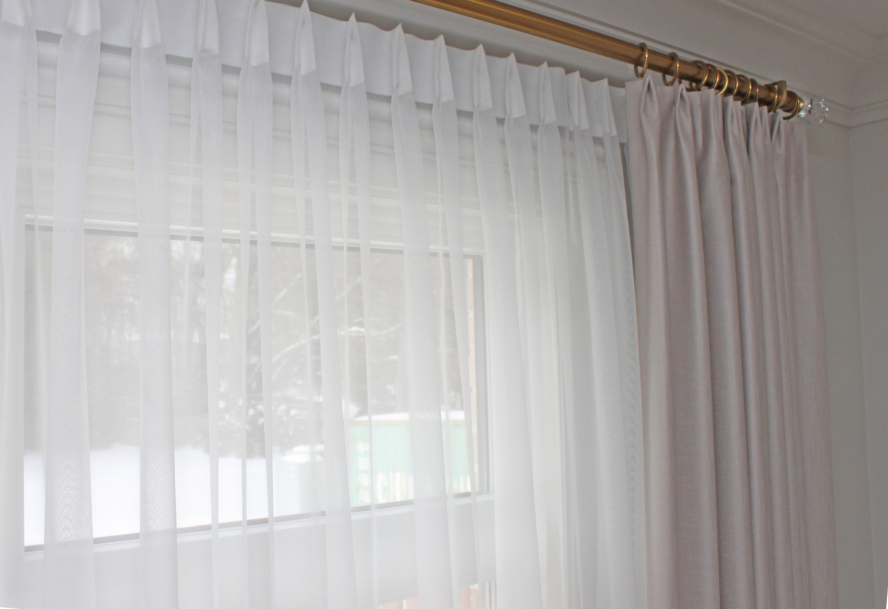 Sheer Curtains French Pleated Voile Drapery Hudson Sheer Etsy