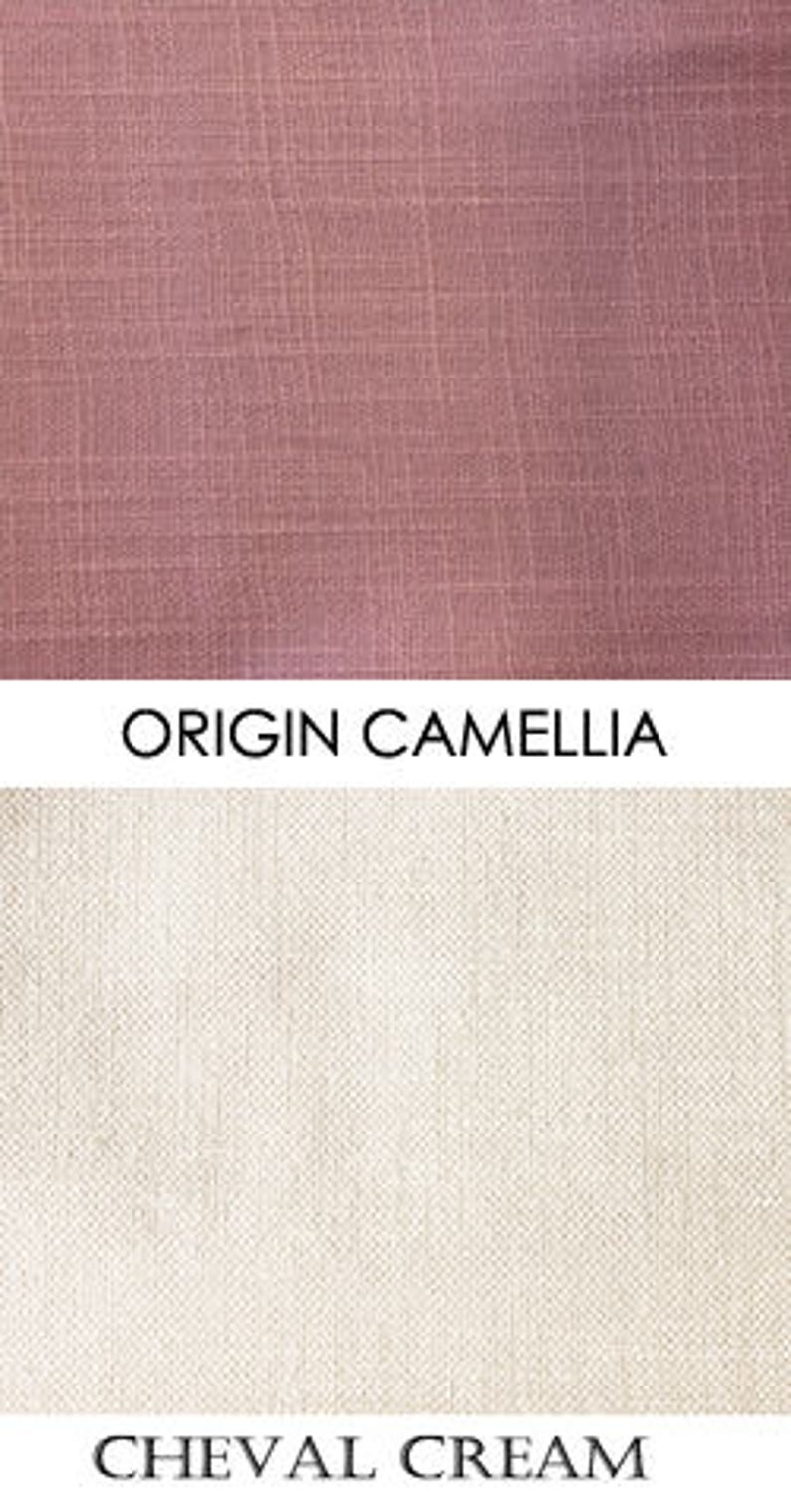 Custom Linen Roman Shade Cream With Camellia Border Flat Etsy