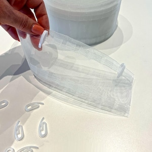 Clear Pulse Tape for Drapery | Transparent Faux Ripple Fold Tape for Curtains | S-Fold Header Tape | Track System Compatible | 75mm Wide