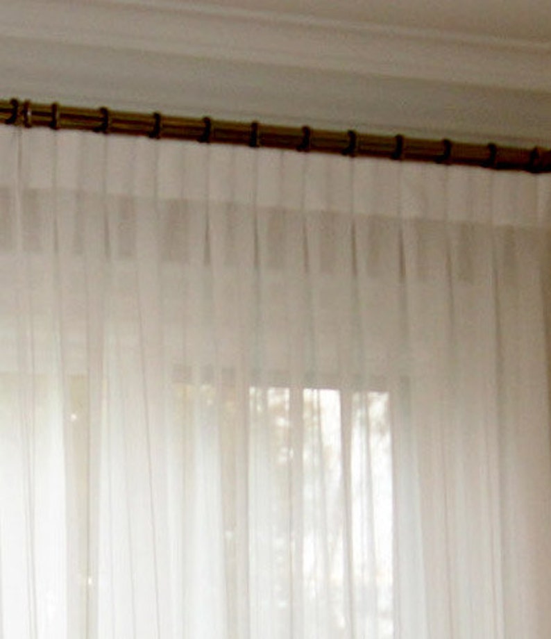 Sheer Curtains Inverted Pleated Voile Drapery \u201cHudson White\u201d