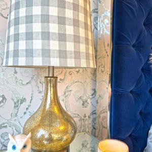 Handmade Swedish Linen Lampshade | Scalamandre Blue & White Check