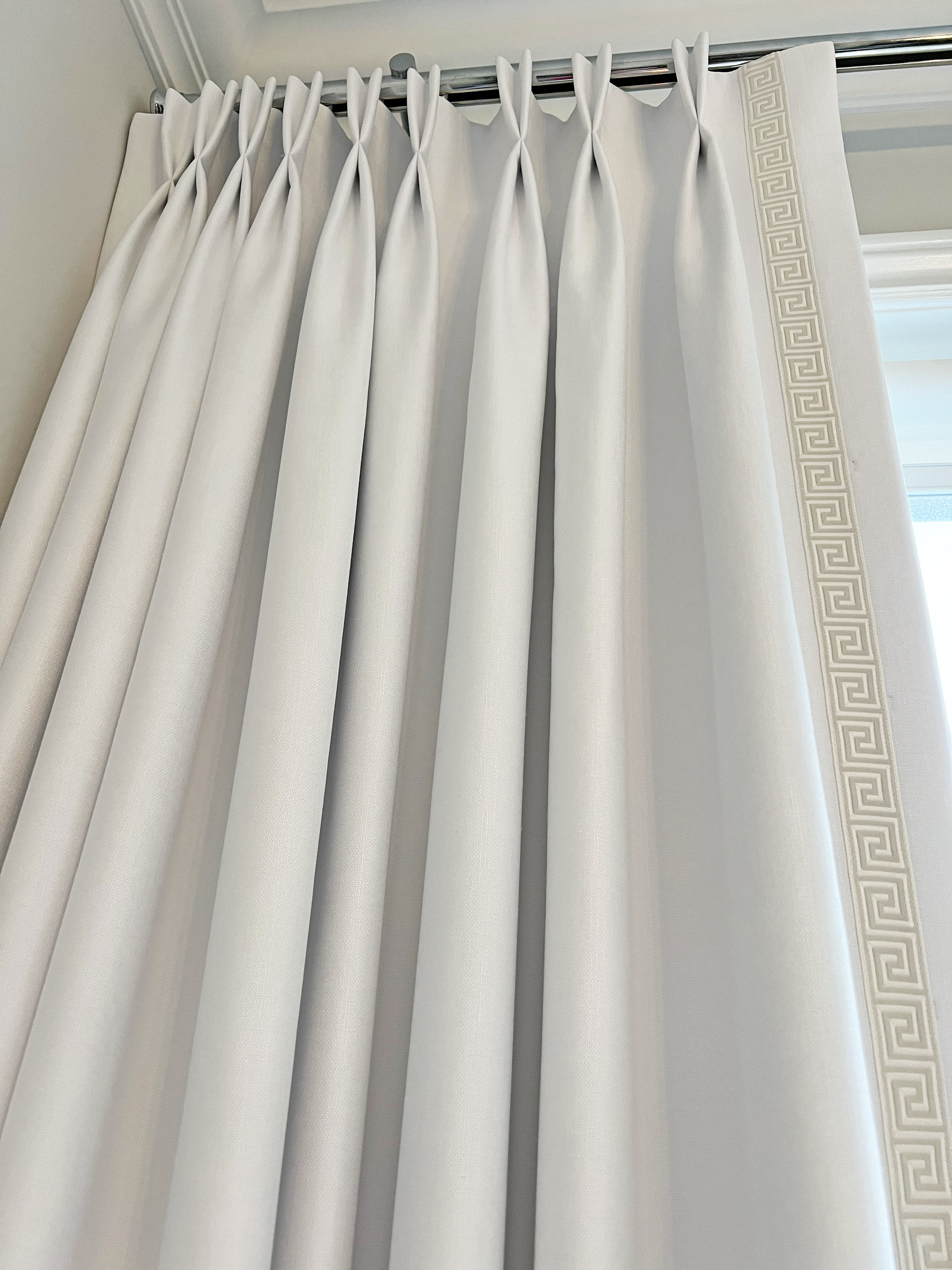 Custom Drapery Panels, Pinch Pleated, Solid Coloured Drapes With Greek ...