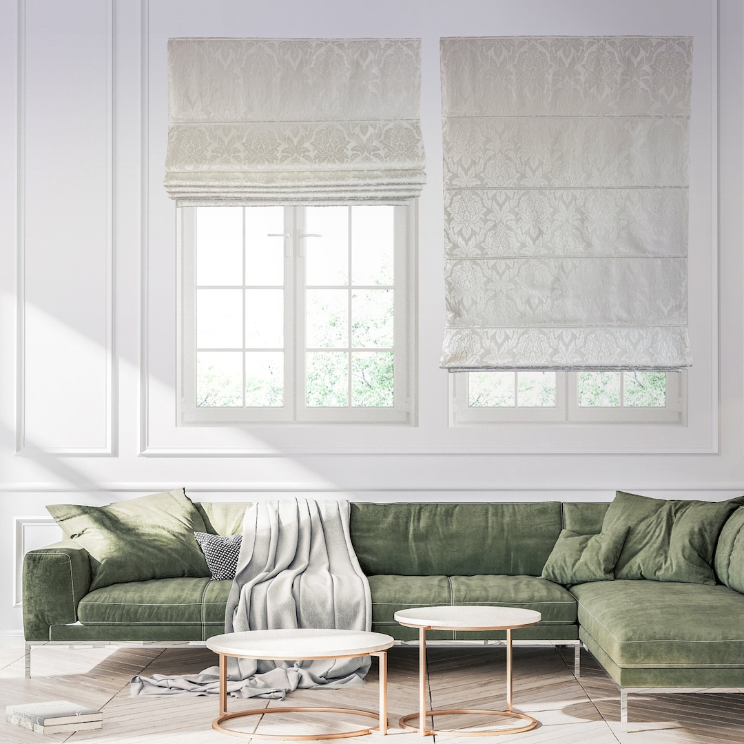 Luxury Roman Shade london, Flat Shades With Chain Mechanism, Cotton