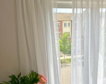 Custom Sheer Curtains, French Pleat, Drapery Utopia, Linen Curtains, Panel with lining, Sheer Panel, Curtains for windows, Window treatments