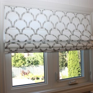 Flat Roman Shade, Hanover with chain mechanism, Custom Roman Shade, Window Treatment, Custom Made