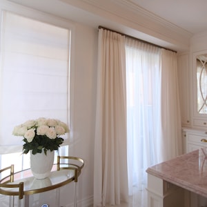 Linen drapery panels, Custom Curtains  &quot;Regatta&quot;, Pinch Pleated Top, linen-viscous curtains, panels with lining, Custom Window Treatments