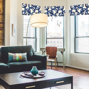 Custom order: Faux Roman Shade, Valance with custom fabric, Spoonflower fabric, custom faux shade, custom window treatment
