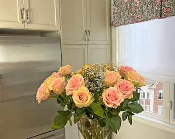 Floral Pleated Valance | Handmade Arts and Crafts Window Covering