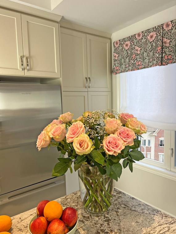Floral Pleated Valance | Handmade Arts and Crafts Window Covering