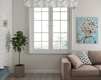 Pelmet for Windows, Custom Pelmet Paris,  Box Valance, upholstered valance with mounting hardware, Window Treatment, Cornice Valance