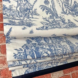 Custom order: Relaxed Roman Shades , with chain mechanism, Marseilles Toile ~ Willow Ware Blue and White by Spoonflower, window treatments
