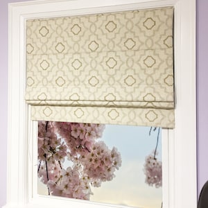 Flat Roman Shade, Cotton Roman Shade, Fabric  Swain, shade with chain mechanism, Custom Roman Shade, Window Treatments