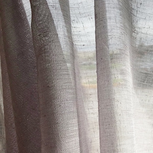 S-fold Lucky custom sheers, ripple fold style sheer, Faux Sheer Linen drapery, s-fold curtains with snap tape, custom window treatment image 8