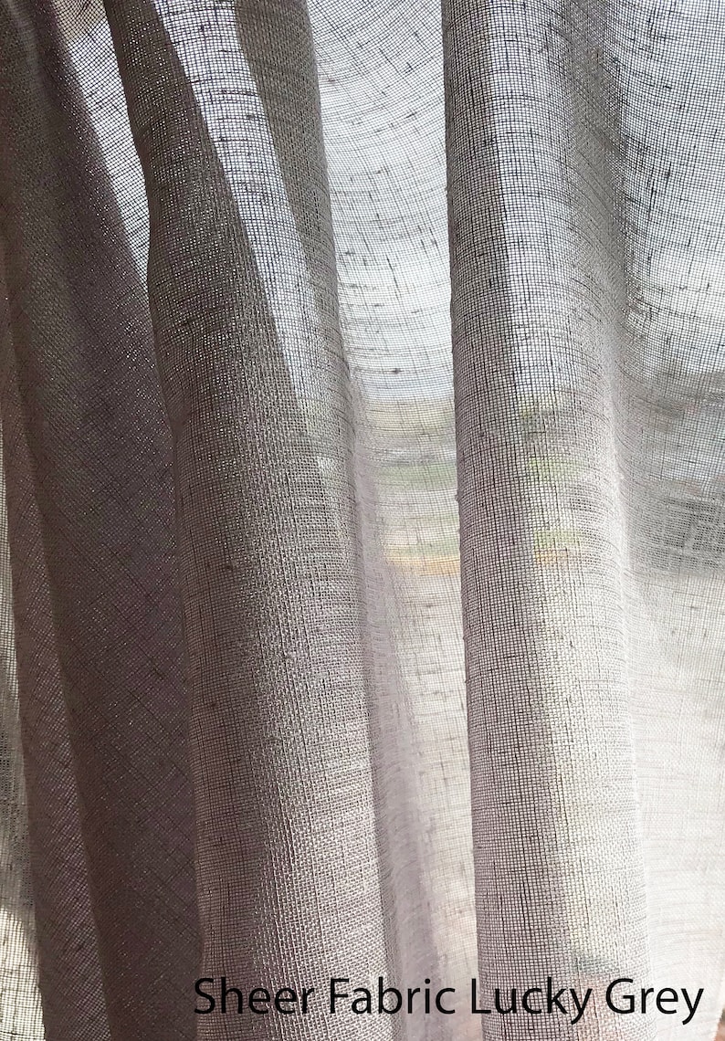 S-fold Lucky custom sheers, ripple fold style sheer, Faux Sheer Linen drapery, s-fold curtains with snap tape, custom window treatment image 8