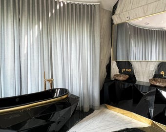 S-fold style drapery, Ripple fold Bridgeport, faux Linen curtains, drapery with snap tape, custom drapery with lining, wide width fabric