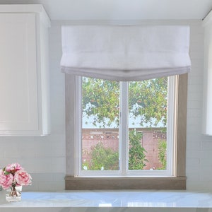 Handcrafted Linen Valance, Faux European Relaxed Roman Shade, Custom-Made Window Treatment, Elegance for Your Windows