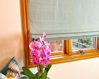 Relaxed Shade with optional Valance, Custom Cordless Window Treatment, Valance with a Fabric Insert, Soft Fold Roman Blind, Made to Order