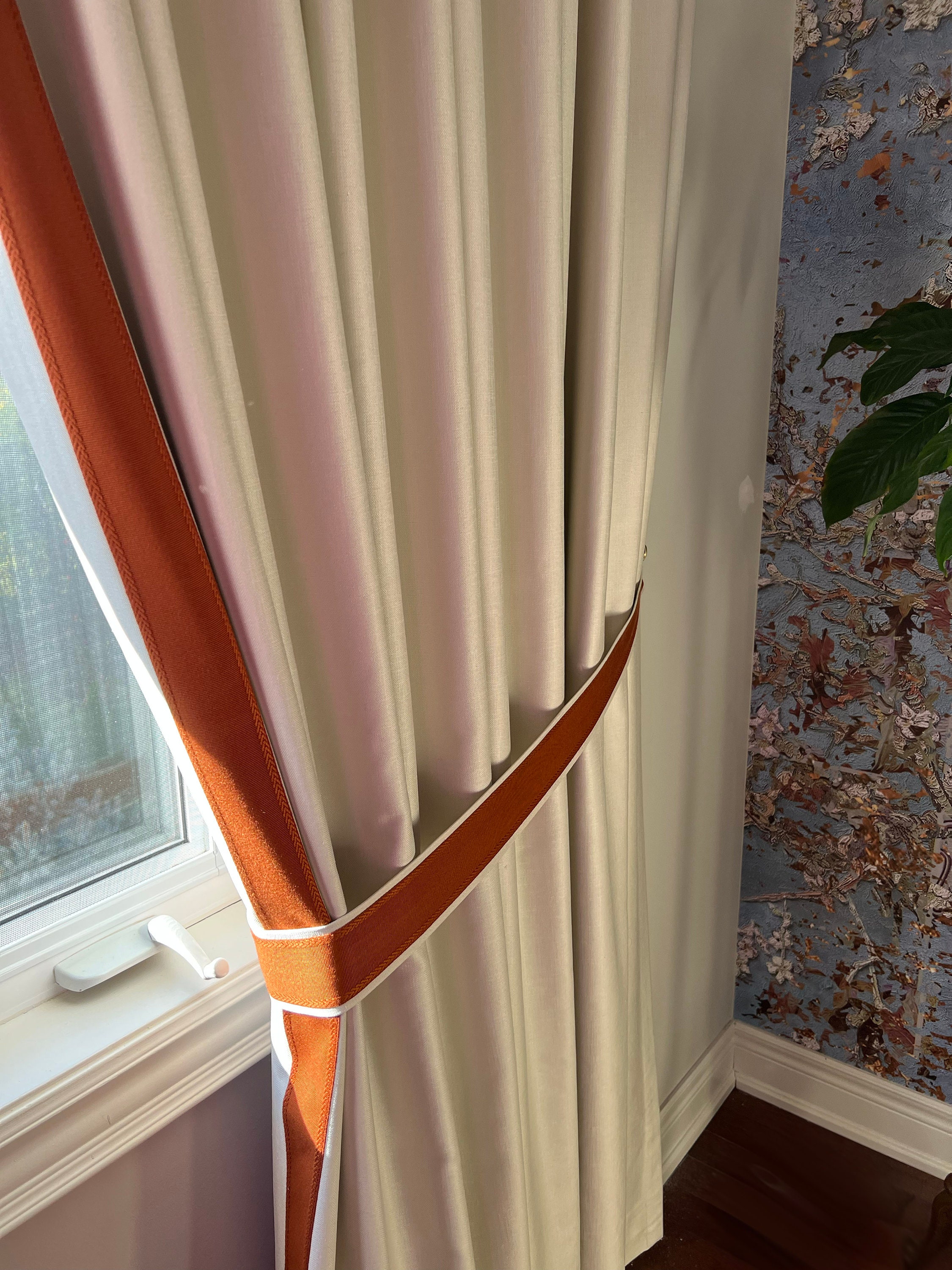 Custom Drapery, Curtains Cheval With Heart Trim, French Pleat, Solid ...
