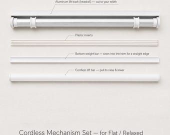 Cordless Roman Shade Mechanism Only | Roman Blind Hardware | Child Safe Cordless System | DIY Roman Shade Supplies | Custom Width Track