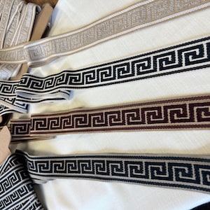 Decorative trim by yard, Greek key trim, Sewing trim by the yard, modern decorative gimp, tape trim by the yard for roman shades and drapery