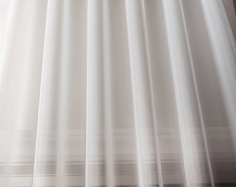 Custom Sheer Voile Curtain, Ripple Fold S-Fold Style, Handmade