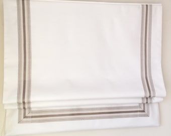 Relaxed Roman Shade, Custom roman shade, Decorative trim #922, roman shade with chain mechanism, Roman Shades for windows, window treatments