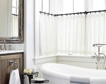 Cafe curtains, Linen drapery panels, Custom Curtains Tuscany, Rod pocket drapery,  100% linen, Different pleat options, Window Treatments