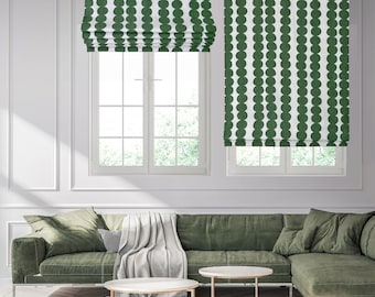 Custom Relaxed Roman Shade | Schumacher Full Circle Jungle Fabric | Cordless Window Treatment | Made to Order Shade