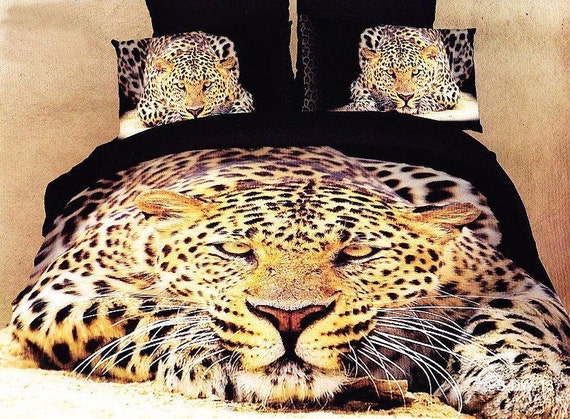 100% Cotton 6pcs Hyena Duvet Cover Bed Set Queen Size set Includes: Duvet  Cover, Flat Sheet, 4 Pillow Cases 