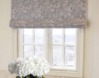 Custom Roman Shade, Flat shade "Dean Haven" with Chain Mechanism, Cotton Roman Shade, Custom made Window Treatment