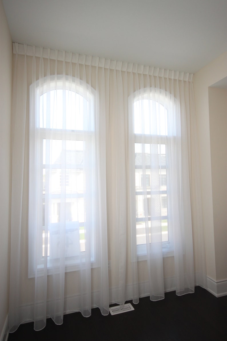 Asher Chalk Metallic Unlined- White 96 Rod Pocket Curtain Panels Champagne on Oatmeal Beige Silver