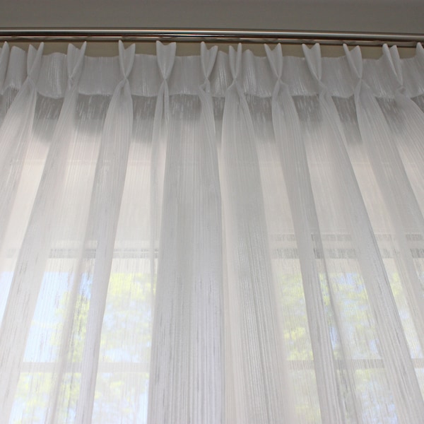 Custom Sheer, Pleated Sheer Drapery “Lugano”, Window Sheers, Custom Sheer Curtains, Custom Drapes,  Window Treatments
