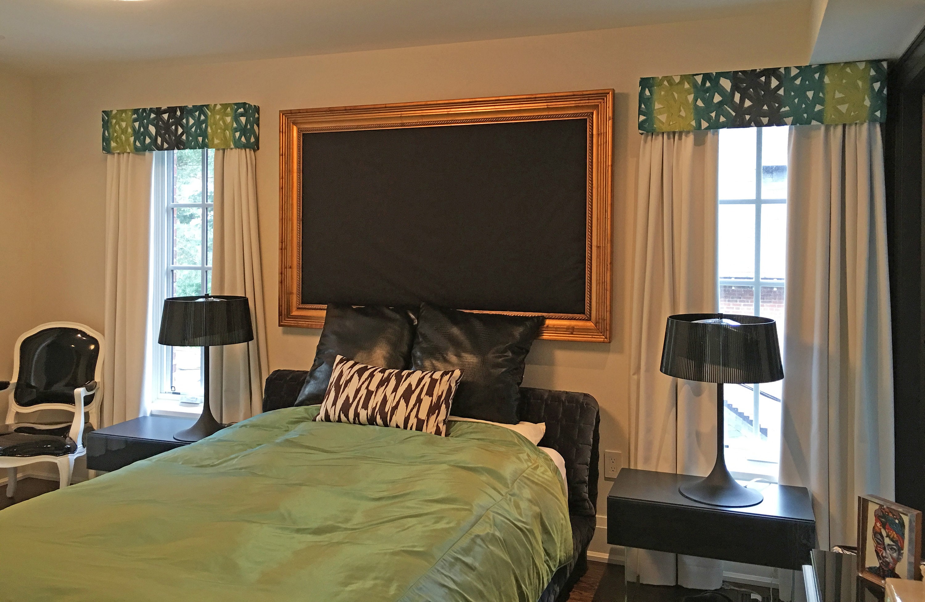 Custom Box Valance, Custom Pelmet , Geometric Pattern, Upholstered ...