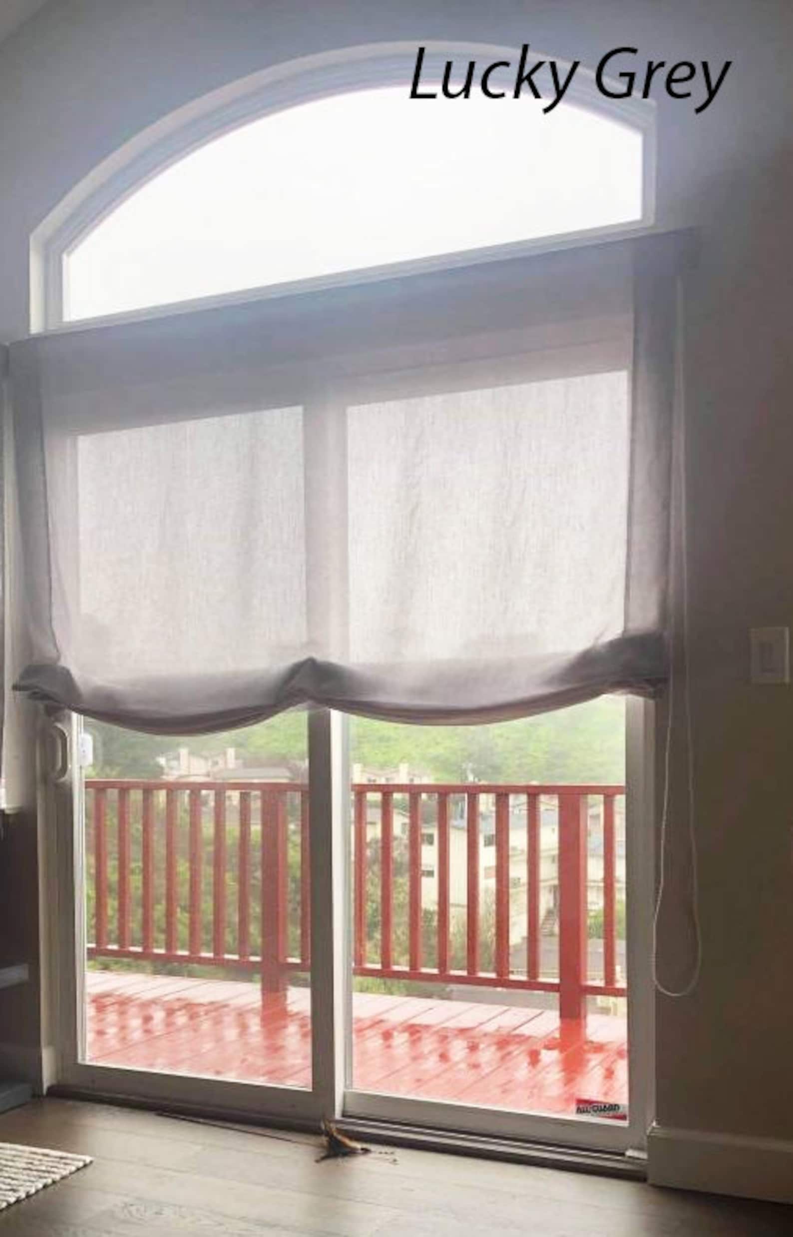 Relaxed Roman Shade Sheer Roman Shade Lucky Earth Faux Etsy