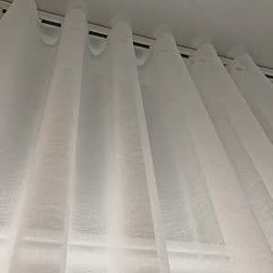 S-fold Lucky custom sheers, ripple fold style sheer, Faux Sheer Linen drapery, s-fold curtains with snap tape, custom window treatment image 1