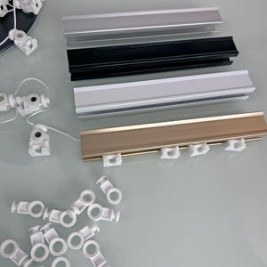 Custom Ripple Fold Drapery Track – S-Fold Traverse Rod, 100% Fullness, Made-to-Measure Window Treatment Hardware, 2 piece carriers