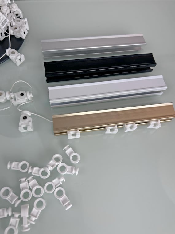 Custom Aluminum Ripple Fold Drapery Track – S-Fold Curtain Hardware, Ceiling Mount Wave Fold Rail Cut to Size, White Black Zinc Gold